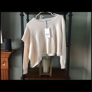 NWT Zara Knitwear Collection Side Ruffle Sweater M